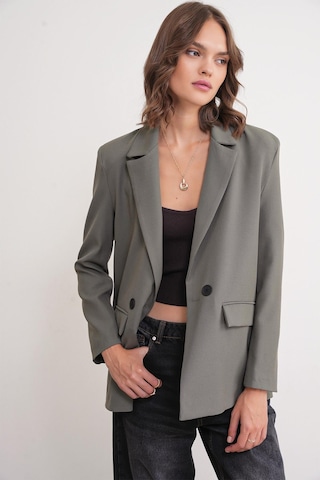 Mixray 4516 Kadın Bezayağı Blazer Ceket Haki