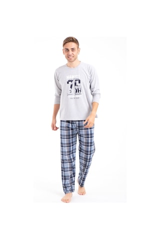 Tampap 2170 Baskılı Uzun Kol Erkek Pijama Takımı - Gri Tampap 2170 Baskılı Uzun Kol Erkek Pijama Takımı - Gri