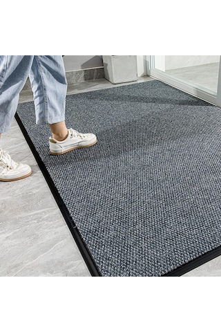 Gri Renk Çamur Kazıyıcı Sıyırıcı Kapı Önü Paspası 90x150