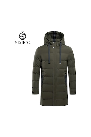 Yeni Erkek Kapüşonlu Orta Boy Şişme Mont Yeşil