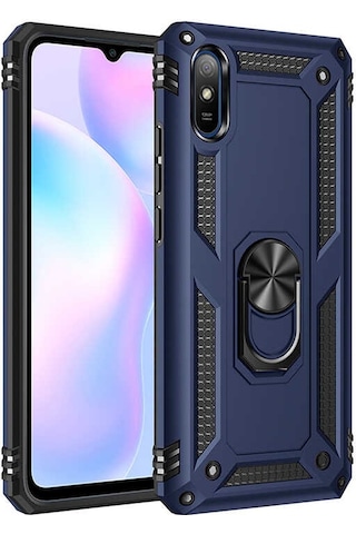 Xiaomi Redmi 9a Kılıf Sert Silikon Yüzüklü Stand Özellikli Kapak
