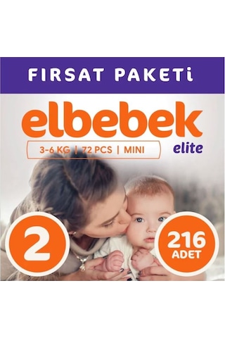 Elbebek Elite Bebek Bezi 2 Numara Mini Fırsat Paketi 216 Adet 3'lü