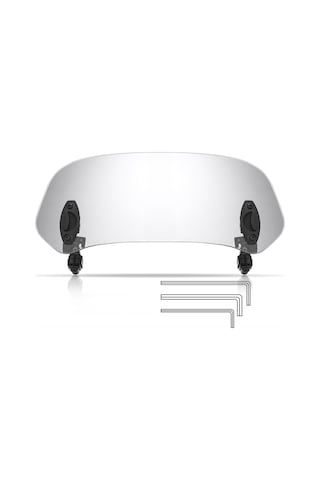 Youtek Evrensel Motosiklet Rüzgarlık Uzatma Aparatı - Ayarlanabilir Klipsli Montaj, Gürültü Azaltma, 36.5x15.5cm Şeffaf