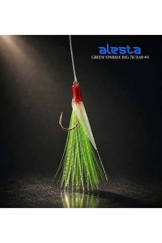 Alesta Green Sparkle Rıg X0244 7 Köstekli Hazır Takım 0.33mm No:10 İğne Çok Renkli