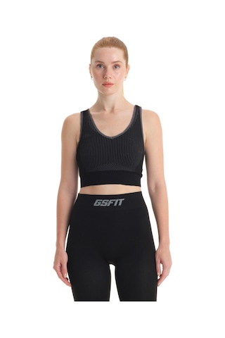 Galatasaray Gsfıt Kadın Tayt Bra Takım K231201-371 Siyah - Gri