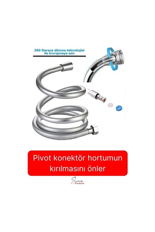 Yüksek Kalite 5 Katman Esnek Kırılmaz Çatlamaz Paslanmaz Sızdırmaz Banyo Duş Musluk Hortum 1,5 Mt Çok Renkli