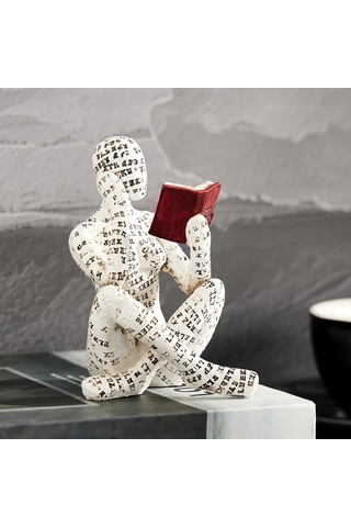 Tongxida Kütüphaneli Kadın Figürü - Kağıt Ve Reçine Sanatı - Ev Dekoru Artıklı W310-07