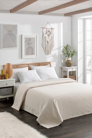 Durul Buldan Işi Natural Battal Boy Pike-yatak Örtüsü-220x250 Cm Bej