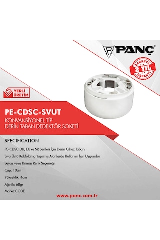 Pe-Cdsc-Svut Konvansiyonel Tip Derin Taban Dedektör Soketi