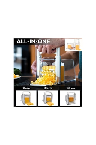 Primepickings 4'lik Peynir Doğrayıcı, Tereyağı Dilimleyici, Buzdolabı Saklama Kutusu, 3 Bıçaklı Multifonksiyonel Diğer