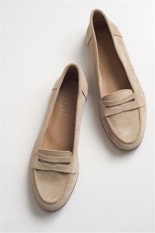 Luvishoes F02 Bej Suet Kadın Babet Bej