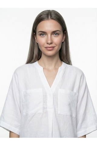 LOFT Loose Fit Kadın Gömlek K.kol Lf2043546 Q1.v1 Beyaz