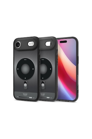 Spigen Apple iPhone Air İle Uyumlu Magsafe Kılıf Ultra Hybrid Mag Fit Classic Sararmaya Dayanıklı Siyah Şeffaf Kapak