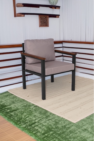 Neokas Bahce Mobilyası, Modern Balkon Mobilyası, Kafe Oturma Takımı, Teras Koltugu, 1 Tekli Koltuk Gri