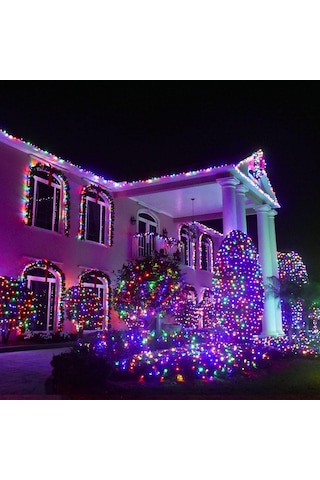Trendpoint Güneş Enerjili 22 Metre 200 Ledli Rgb Işık Solar Bahçe Aydınlatma Dekorasyon Led