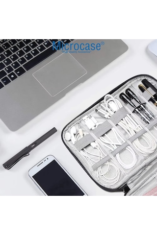 Microcase 2in1 Stylus Dokunmatik Kalem Kılıfı + Çok Gözlü Organizer Çanta Al5393 Omuz Çantası