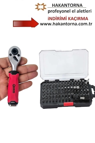 Ht- 85 Parça Arm S2 Çelik Torx Bits Uç Seti Matkap Ucu Takımı Bits Tutuculu 1/4 Cırcır Kolu