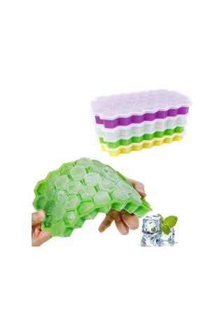 Mor Silikon Tutkallı Kalın 37 Izgara Petek Buz Izgarası Buz Kalıbı Buzdolabı Buz Küpleri Yapmak İçin Buz Kutusunu Çıkarmak Kolay Mor