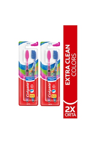Colgate Extra Clean Dil Temizleyicili Diş Fırçası 2 x 2'li