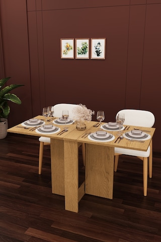 Lüks Katlanır Mutfak Yemek Masası %100 Mdf Pratik Çalışma Masası Km32 Karına