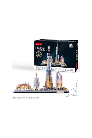 3D Puzzle Dubai 182 Parça LED Işıklı