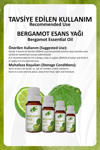 Bergamot Yağı Bergamot Essential Oil 10 Ml.