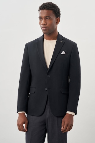 İmza Koyu Lacivert Gabardin Mono Yaka Tam Astar Esnek 6 Drop Slim Fit Casual Ceket 1002245162 Koyu Lacivert