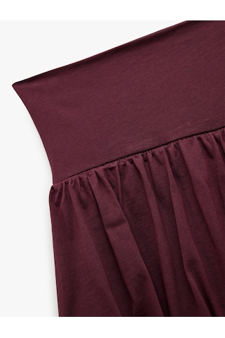 Koton Yüksek Bel Pamuklu Mini Spor Şort Etek Bordo 6wak40166nk Bordo