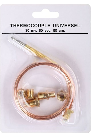 Gaz Termokupl Kiti .75 Evrensel Adaptör Somunu Yedek 120cm