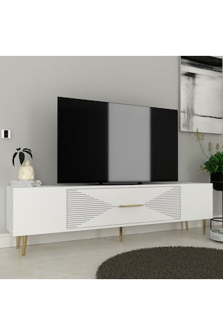 Dekol1ct Tv Sehpası Beyaz-altın
