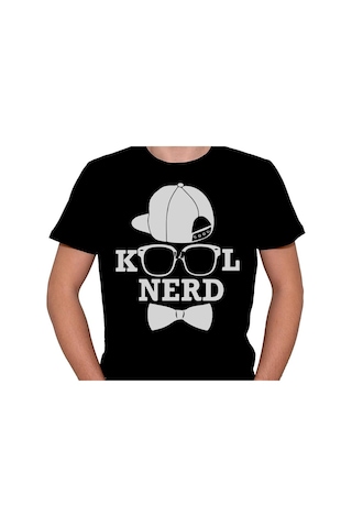 Kool Nerd Havalı İnek Gözlük Papyon Kep Tişört Unisex T-shirt 001