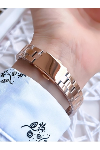 Ferro Rose Gold Renk 3 Atm Suya Dayanıklı Çelik Kordon Özel Tasarım Kadın Kol Saati Bf21099awt-c