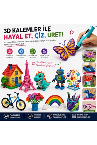 Zeyus Filament 20 Renk 5 Metre 3d Kalem Filamenti