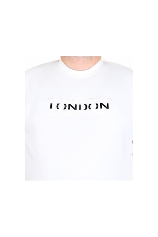 Starbattal Erkek Büyük Beden Sıfır Yaka 3ip Sweat London 24208 Ekru Ekru