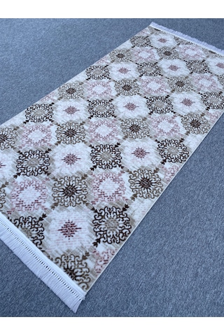 Burak Halı 125x250 Pudra Pembe Vizon Kesme Saçaklı Halı