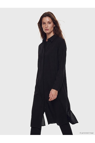 Lcw Modest Siyah Kadın Gömlek Tunik