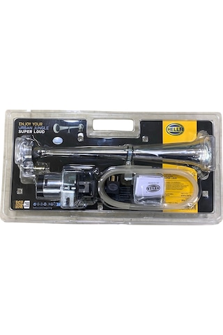 Hella 12V Havalı Korna Tekli Krom Marin Kompresörlü