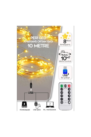 Simaavize 10m Kumandalı Gün Işığı Peri Led