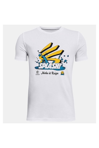 Under Armour Erkek Çocuk Curry Splash Kısa Kollu Tişört Beyaz