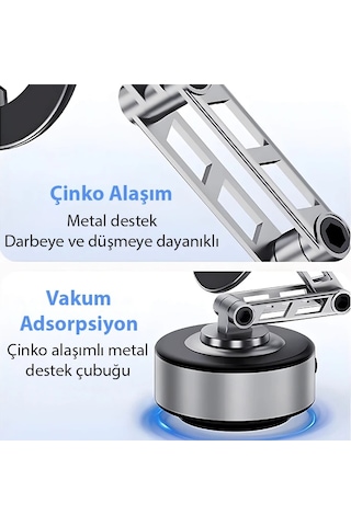 Ally X91 Manyetik Vakumlu Araç Telefon Tutucu Ayna-cam-araba Magsafe Araç Tutucu- 5775 Diğer