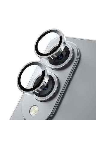 Forzacase Samsung Galaxy S25 Edge İle Uyumlu Kamera Camı Lens Koruyucu Halka Seti - Fc381 Gümüş