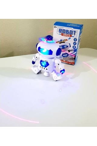Oyuncak Pilli Robot.ışıklı. Sesli. Hareketli Lazer Işıklı Robot.
