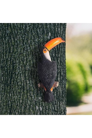 Pazly Tukan Suntek Stil-b Sarmalayıcı Reçineli Dekoratif Bahçe Ağacı