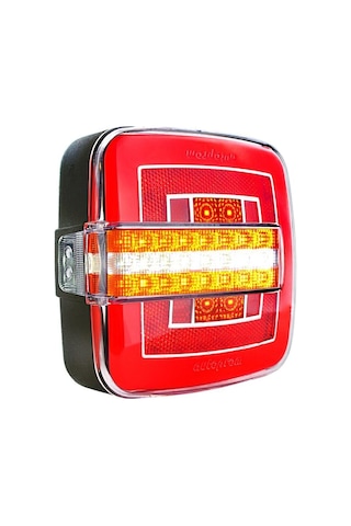 Kare Neon Led 7 Fonksiyonlu Düz Sinyalli Hamburger Stop Lambası 12v