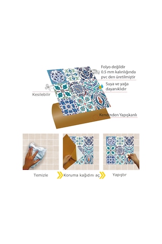 Tink Çini 019 Karma Desenli Pvc Karo 30X30 Cm