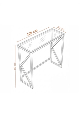 Lumina Modern Antre Dresuarı - 4mm Temperli Camlı Metal Konsol - 100x30 Cm Siyah