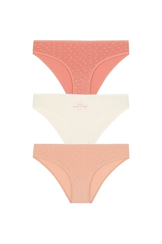 Kit İç Giyim Berrak 11853 3'lü Desenli Kadın Külot Çok Renkli