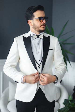 Avni Ceylan İtalyan Stil Smokin Takım Damatlık Beyaz