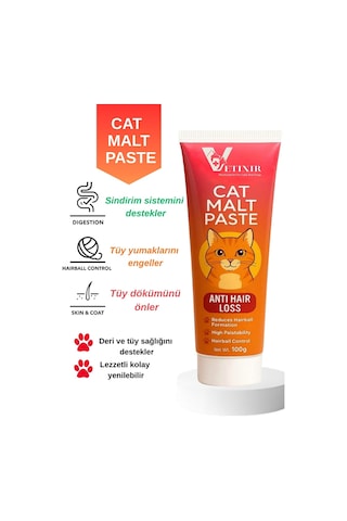 Tüy Dökülme Engelleyici Malt Paste Tüy Yumağı Ve Kusma Önleyici Multivitamin Kedi Malt Macun 100 Gr