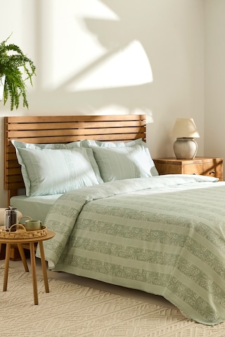 Kaşmir Home Tove %100 Pamuk Tove Çift Kişilik Pike Takımı Çağla Çağla